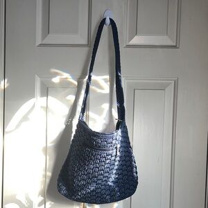 The Sak Dark Blue Crochet Shoulder Bag